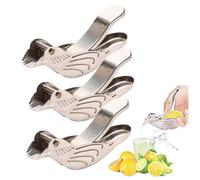 Bird Lemon Squeezer with Pour Spout, Elegant Bird Stainless Steel Manual Lemon Juicer and Lime Squeezer (3 PCS)