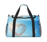 Bird Love Heart Art3 Sac à bandoulière pour femme et homme Motif cœur, noir, One Size