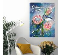 Bird Lovers Calendar 2026, planificateur de planification de 12 mois, conception de la nature artistique, 11,22x8,27 pouces, organisateur décoratif pour l'étude, le dortoir, la cuisine, l'appartement,