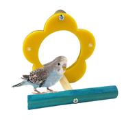 Bird Mirror, Bird Mirrors Parrot Toys Interactive Game, 3.94x3.15x3.94 inches Chewing Flower Shape Enrichment Stand, Pet Supplies, Cockatiel Cage Accessories