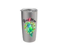 Bird Mom Aquarelle pour perroquet Pionus Gobelet isotherme en acier inoxydable double paroi
