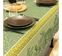 BIRD Nappe jacquard polyesther damassé 200X150 Oil green SUD ETOFFE
