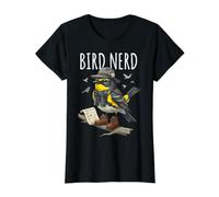 Bird Nerd Observateur d'oiseaux Paruline Mignon avec équipement de randonnée T-Shirt Graphique avec Valeur, Femme, Noir, XS