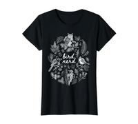 Bird Nerd Oiseaux avec Jumelles et équipement de randonnée T-Shirt Graphique avec Valeur, Femme, Noir, XS
