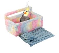 Bird Nest Bed Large Soft Parrot Nest with Cushion Cozy Warm Sleeping Resting Perch for Small Medium Birds Indoor Cage Accessory, Perfect Resting Place, 10.63x6.3x5.12in