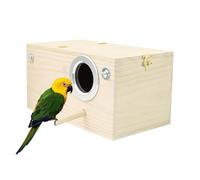 Bird Nest Box, Wooden Cockatiel Breeding Box, Sturdy Parrot Lovebird Habitats, Easy Access Entry and Small Birds Shelter for Indoor, Outdoor Garden, Yard, 9.65x5.12x5.12 inches