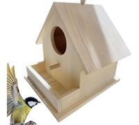 Bird Nest for Outdoors - Natural Feeder, Sturdy Pole Mounted Shelter Box, Decorative Outdoor Aviary Accessory, Eco Friendly Design | Garden Yard Enhancement, Wild Feeding, Patio Display