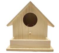 Bird Nest for Outdoors, Wooden Bird Feeder Box, Hummingbird & Cardinal Pet Cottage, Weather-Resistant and Outdoor Decoration for Garden Patio Yard, 6.89x7.17x6.77 inches