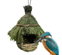 Bird Nest Shelter - 18cm Woven Grass Birdhouse, Natural Branch Habitat