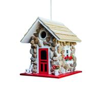 Bird Nest, Sparrow House, Resin Weatherproof Hanging Cave Shelter, Outdoor Feeding Accessory Macaws Cockatiels Budgies Conures, Bird Home for Garden Trees, 7.68x5.91x5.12 inches