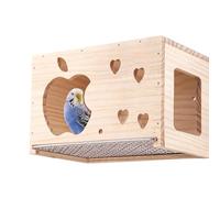 Bird Nesting Box, Wooden Bird Nesting Box, Natural Wood Birds Box, Small Birds House, Natural Wood Birds House, Wooden Bird Breeding Boxes for Cockatiel, Parrots, Small Birds