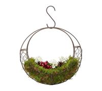 Bird Nesting Material Dispenser - 28x9cm Moon Shaped Wreath Frame Attractive - Easy to Install Wire Bird Nesting Material Holder Cage | for Living Room Outdoor Balcony Garden Patio Terrace Porch