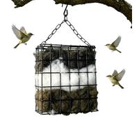 Bird Nesting Materials and Support Kit - Fillable Bird Nèsting Material Rack | Outdoor Wild Bírd Nesting Holder | Iron and PP Cotton Garden Decoration for Sparrows, Robins, Añd Hummingbirds
