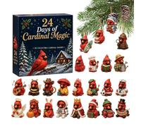 Bird Ornament Christmas Advent 2D Acrylic 24 Days Countdown Calendar | 2D Acrylic Bird Ornament Christmas Advent 24 Days Countdown Calendar Festive Window Decoration for Kids Adults Collectors