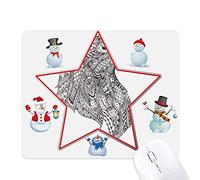 Bird Paint Black Fierce Christmas Snowman Family Star Mouse Pad