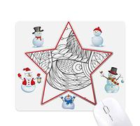 Bird Paint Flying Line Christmas Snowman Family Star Mouse Pad