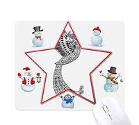 Bird Paint Running Long Feather Christmas Snowman Family Star Mouse Pad