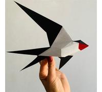 Bird papercraft, Origami, 3D Paper Craft, DIY Paper Craft templates, Wall Decor Art Piece Paper Ornament, 3D Paper Sculpture, Not a Finished Model…(6 pcs Little Swallows)