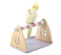 Bird Perch - Cage Toys Pet Supplies, Bird Enrichment Toys Perch Stand with Tray, nteractive 5-in-1 Cage Toy for Standing Paw Grinding Climbing Playing Training Parakeets Cockatiels
