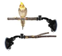 Bird Perch Lot de 2 ventouses réglables en bois 20 cm