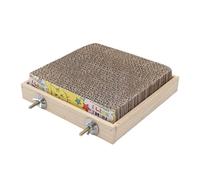 Bird Perch, Parrot Stands, 8.27x8.27x1.97 inches Interactive Chewing Wooden Cardboard, Cage Accessories, Birds Grinding Board for Conure, Finches, Macaws, Cockatiel, Parakeets