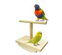 Bird Perch, Play Stand, 5.51x3.54x5.31 inches Swinging Wooden Toy Rest, Interactive Training Station for Birdwatching, Outside, Monitor Use, Natural Wood, Parakeets, Lovebirds
