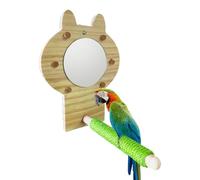 Bird Perch Stand, Interactive Mirror Toy with Perch, Decorative Parrot Stand, Pet Supplies, Cage Accessories for Parakeet, Cockatiel, Conure, Lovebirds, 7.87x5.91x5.91 inches