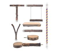 Bird Perch Stand - Non Slip Parakeet Training Cage Accessories for Small Birds | Wood and Cotton Rope with Exercise and Chewing Features, Parakeets Conures Lovebirds Canary