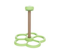 Bird Perch Stand, Parrot Paw Grinding Windmill, Sturdy Cage Toy Accessory, Natural Texture for Beak with Claw Health, Aviary Play Tool, 7.17x6.97x7.32 inches, Green and Pink Colored