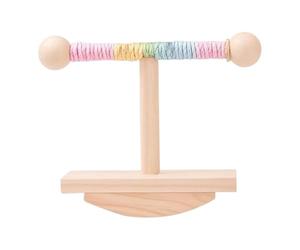 Bird Perch Stand, Puzzle Enrichment Toy, 7,09 x 3,46 x 5,91 pouces Parakeets, Wooden Tabletop Rocking Stand, Pet Exercise Supplies, Fun Balance Training for Conure, Macaw and Finch