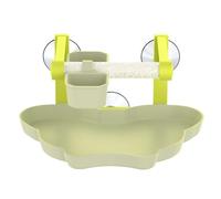 Bird Perch Stand, Suction Cup Resting Tray, Feeding Bowl