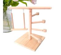 Bird Perch Stand - Wood Parakeet Playground | Safe Natural Parrot Toy Multifunctional Cage Accessory For Thanksgiving Christmas Valentine's Day