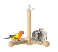Bird Perch Stand, Wooden Rotating Branch, Parakeet Perch Toy with Swivel Rotation, Natural Wood Bird Stand, Cage Accessory with Portable Design, Playtime Use for Cockatiels and Lovebirds