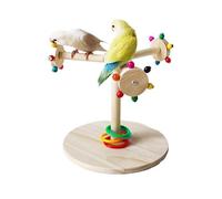 Bird Perch Stand, Wooden Sparrow Paw Grinding Stick Toy, Rotating Windmill Design, Claw Grinding Stand for Cockatiels, Macaws & Budgies,8.66x8.66x1.97 inches