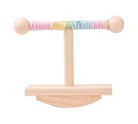 Bird Perch Stand, Wooden Tabletop, Rocking Climbing Stand, Enrichment Toy, Cockatiels Small Birds Balance for Outdoor Aviaries and Indoor Pet Play Exercise