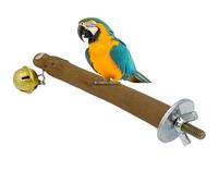 Bird Perch - Sturdy Natural Wood Standing Branch, Parakeet Perch Stand Exercise Toy, Reduces Aggression Loneliness Bird Cage Accessory, for Cockatiel Lovebird Small Parrots Home