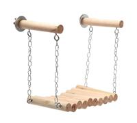 Bird Perch Swing Stand - Natural Wood Hanging Toy, Cage Play Accessory , Pet Exercise Activity Set, Small Medium Avian Entertainment | Cage Enrichment Support, Beak Health Maintenance,