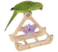 Bird Perch Toys Swing - Wooden Hangable Climbing Exercise Gym, Durable Hummingbirds Backyard Enrichment Toy, Lightweight Foraging Play Center, Safe Small Activity Center | Pet Daily