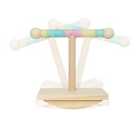 Bird Perch, Training Stand, Ash Wood Textured Non-Slip Grip, Curved Rocking Base Enrichment, Clamp-on Kit with Screws, Avian Play Gym for Budgies Cockatiels Conures