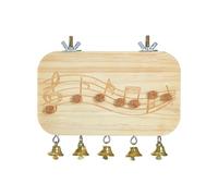 Bird Perches for Cage - Wood Parrot Perch Swing Stand Chew Toys | Flat Perches for Birds Cages | Natural Wooden Birds Resting with Five Bells, Bird Swing Exercise Stand and Cage Toy