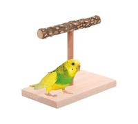 Bird Perches for Parrots, T-Shape Parrot Stand, Bird Exercise Toy, Tabletop Cockatiel Perch for Cockatiels, Peonies, Macaws, and Tiger Parrots