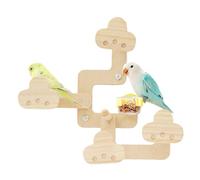 Bird Perches with Food Bowl, Parrot Swing Stand for Cage, Wood, Metal Indoorand Outdoor Play Rest Station for Lovebirds & Small Birds, Travel-Friendly Exercise Accessory, 32x28.5x11cm
