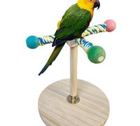 Bird - Plateau de table - AST debout en bois pour perruches et cockatiels - Bâton d'escalade interactif pour petits oiseaux - Jeu de support de vue en bois naturel durable pour l'entraînement