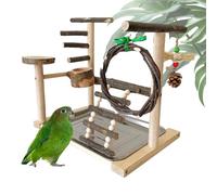 Bird Playgrounds, Bite Resistant Birds Cage Accessories, Parrot Stand with Windmill Toys, Portable Birds Toy Playground, for Cockatiels 15.75x10.63x1.57 inches, Parrots, Budgies