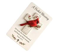 Bird Pocket Cross, Handmade Christian Symbol, Portable Blessing Gift, Verse Card Included, Faith Keepsake, Inspirational Religious Token, for Adults Kids Teens Friends Family Outdoor 3.94x5.51 inches