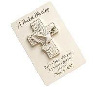 Bird Pocket Cross, Handmade Christian Symbol, Portable Blessing Gift, Verse Card Included, Faith Keepsake, Inspirational Religious Token, for Adults Kids Teens Friends Family Outdoor 3.94x5.51 inches