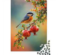 Bird Pomegranate Branch Puzzle Classique Spring Blossom 1000 Éléments Carton Épais À Partir De 12 Ans Résistant À La Déchirure Facile À Assembler Cadeau De Noël Réduit 70x50cm/1000pcs
