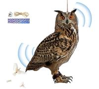 Bird Repel Scarecrow - PP 60cm Rope | 2D Owl Scarecrow Pendant, Bird Scarer Bell Hanging Decor, Fake Birds Device | for Patio Balcony Garden Yard Outdoor Decoration Birds Control
