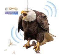 Bird Repel Scarecrow - PP 60cm Rope | 2D Owl Scarecrow Pendant, Bird Scarer Bell Hanging Decor, Fake Birds Device | for Patio Balcony Garden Yard Outdoor Decoration Birds Control