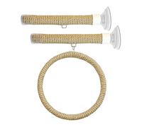 Bird Rope Perch - Portable Suction Cup Stand, Flexible Climbing Rope, Secure Grip Texture, Parrot Activity Engagement, Strong Hold Mount Design for Window Tile Glass Cage Placement | Usage for Travel